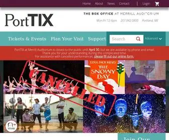 Porttix.com(The Box Office At Merrill Auditorium) Screenshot