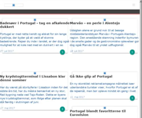 Portugal.dk(Rejser til Portugal) Screenshot