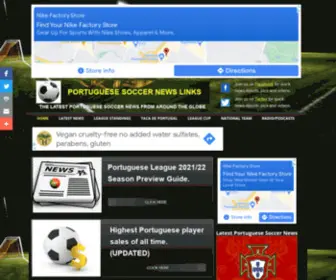 Portuguesesoccernewslinks.com(Portuguese Soccer News Links) Screenshot