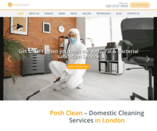 Poshclean.co.uk(Domestic cleaning London) Screenshot