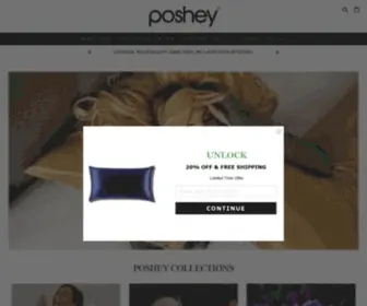 Poshey.com(100% Mulberry Silk Pillowcases & Accessories) Screenshot