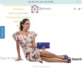 Poshheels.co.uk(Ladies special occasion satin shoes and bags) Screenshot