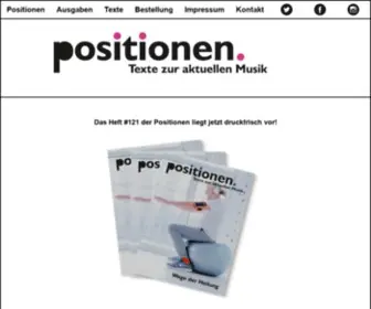 Positionen.net(Texte zur aktuellen Musik) Screenshot