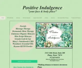 Positiveindulgence.com(Massage&Facial/Plano/PositiveIndulgence) Screenshot