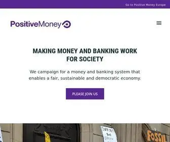 Positivemoney.org(Making money and banking work for society) Screenshot