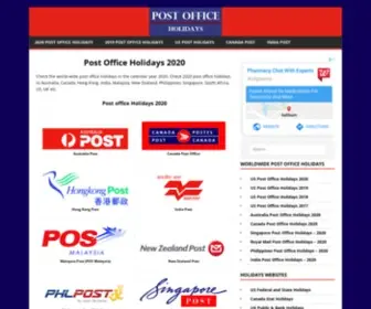 Post-Office-Holidays.com(Worldwide Postal Service Holidays) Screenshot