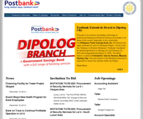 Postalbank.gov.ph(Philippine Postal Savings Bank) Screenshot