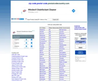 Postalcodecountry.com(Zip code) Screenshot