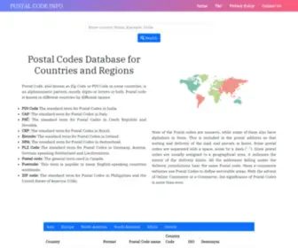 Postalcodeinfo.com(Find Worldwide Pincode Information) Screenshot