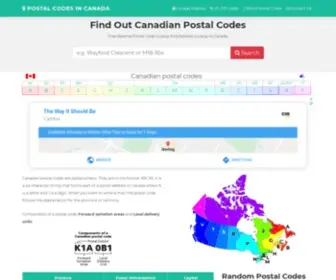 Postalcodesincanada.com(Canadian postal codes and Address Lookup) Screenshot