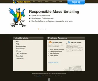 Postalparrot.com(Email Marketing Made Easy) Screenshot