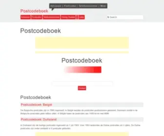 Postcodeboek.eu(Snel een postcode vinden online postcodeboekPostcodeboek) Screenshot