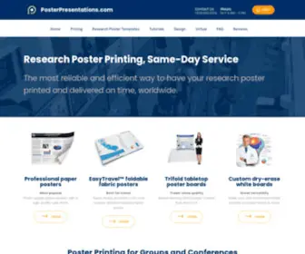 Posterpresentations.com(Scientific poster presentation printing services) Screenshot