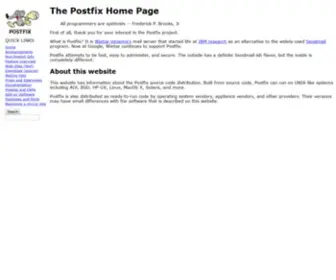 Postfix.org(The Postfix) Screenshot