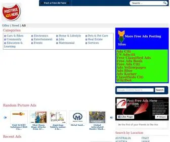 Postfreeadshere.com(Classifieds, Free Classifieds, Online Classifieds, Free Ads) Screenshot