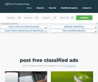 Postfreeadvertising.com(Free classified ads offers classified ads for every one needs. Free classified ads) Screenshot