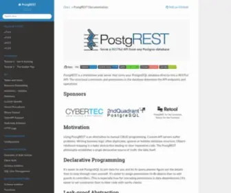 Postgrest.com(PostgREST 7.0.1 documentation) Screenshot