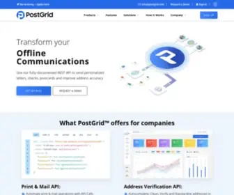 Postgrid.com(US & International) Screenshot