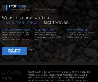 Posthaven.com(Posthaven is the safe place for all your posts forever Posthaven is the safe place for all your posts forever) Screenshot