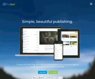 Postleaf.org(Simple, beautiful publishing with Node.js) Screenshot
