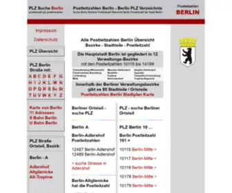 Postleitzahlen-Berlin.com(PLZ Suche Berlin) Screenshot