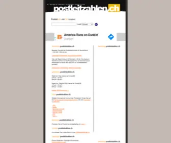 Postleitzahlen.ch(PLZ-Abfrage f黵 Deutschland, 謘terreich, Liechtenstein und die Schweiz) Screenshot