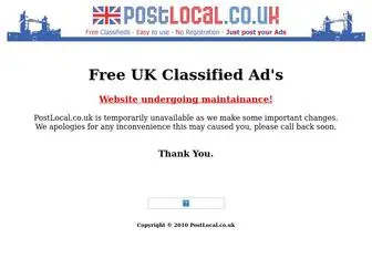 Postlocal.co.uk(Free UK Classified Ad's) Screenshot