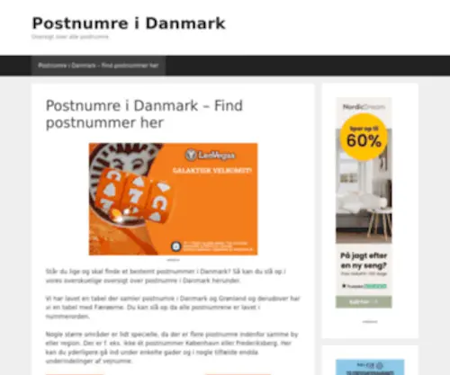 Postnumre.dk Screenshot