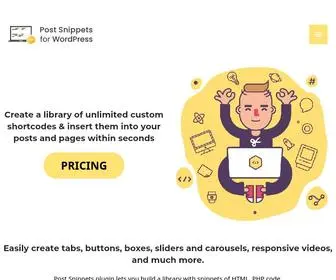 Postsnippets.com(Create Snippets & Shortcodes on WordPress Website) Screenshot