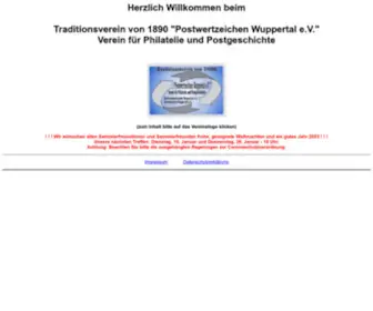 Postwertzeichen-Wuppertal.de(Internetauftritt des Traditionsvereins von 1890) Screenshot