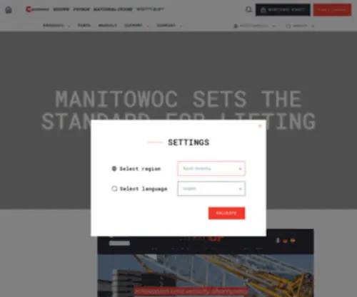 Potain.de(Manitowoc Cranes) Screenshot