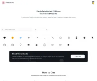 Potlabicons.com(Animated SVG icons for web projects) Screenshot