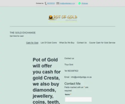 Potofgoldgp.co.za(Cash for Gold) Screenshot