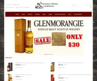 Potomacwines.com(Potomac Wines and Spirits) Screenshot