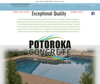 Potorokaconcrete.com(LOCAL CONCRETE CONTRACTORS IN SE MICHIGAN) Screenshot