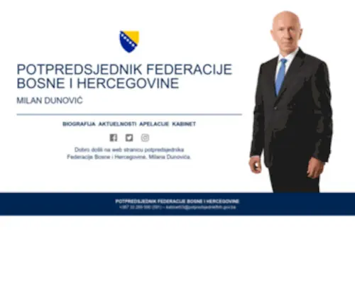 Potpredsjednikfbih.gov.ba(Potpredsjednik Federacije Bosne i Hercegovine) Screenshot