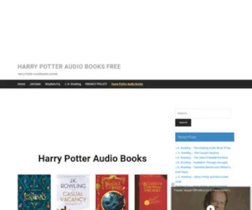 Potteraudio.com(Harry Potter Audiobooks (online)) Screenshot