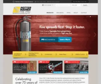Potterroemer.com(Leading Fire Protection Equipment Supplier & Producer) Screenshot