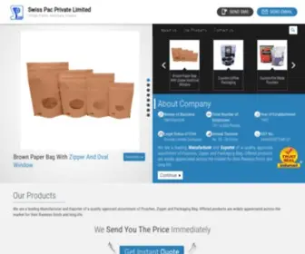 Pouchmakers.co.in(Swiss Pac Private Limited) Screenshot