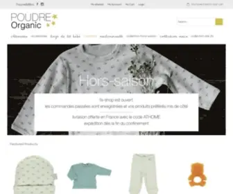 Poudreorganic.fr(Linges et accessoires pour bébé en coton issu de l'agriculture biologique) Screenshot