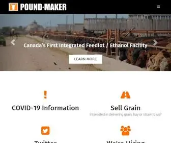 Pound-Maker.ca(Pound-Maker Feedlot & Ethanol Plant in Saskatchewan) Screenshot