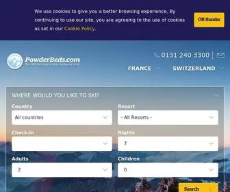 Powderbeds.com(Ski Accommodation) Screenshot