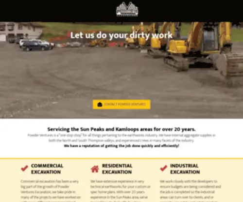 Powderventures.com(Sun Peaks and Kamloops Excavation Services) Screenshot