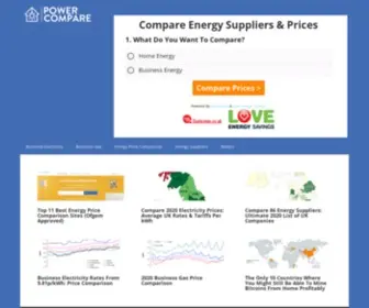Powercompare.co.uk(Compare 2021 Prices For Electricity & Gas) Screenshot