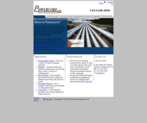 Powercore.com(Welding Polyethylene) Screenshot