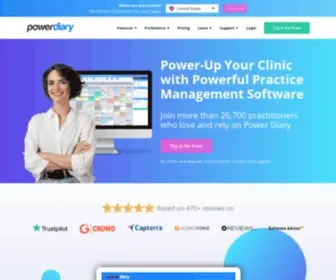 Powerdiary.com(Practice Management Software to automate and simplify your health clinic) Screenshot