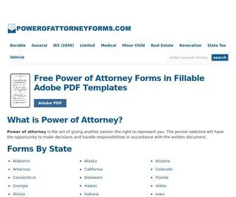 Powerofattorneyforms.com(Free Power of Attorney Templates in Fillable PDF Format) Screenshot