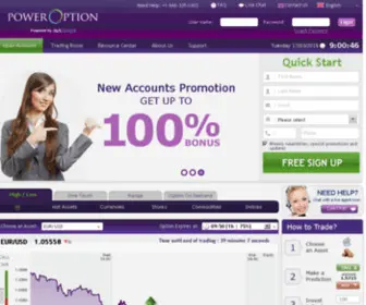 Poweroption.eu(Award winning online binary options trading broker) Screenshot