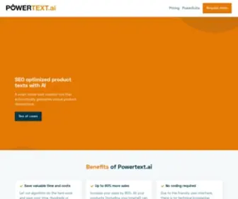 Powertext.ai(Product description generator) Screenshot
