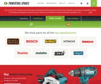 Powertoolspares.com(Over 1 million spare parts and accessories) Screenshot